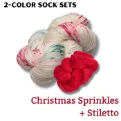 2-Color Sock Sets in DK – Christmas Sprinkles + Stiletto