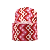 1.5" Grosgrain Ribbon Pink & Red Chevron Heart Valentines Print DIY Bows Crafts