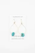 Recycled Aqua Glass Silver Hoops