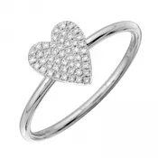 14k White Gold Diamond Heart Ring