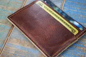 5-Slot Super Slim Front Pocket Card Sleeve Wallet (Tobacco Snakebite Leather)