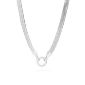 18K Gold PVD Herringbone Charm Holder Necklace