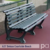 6 1/2′ Deluxe Courtside Bench, Available in White, Green, or Blue