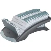 DURABLE Telindex Desk Address Card Files - 500 Card Capacity - For 2.87" x 4.12" Size Card - 25 A-Z Index Guide - Black, Gray