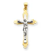 14KT Two-tone Gold Crucifix Cross Pendant D32
