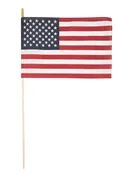 12" x 18" U.S. HEM POLYCOTTON FLAG DOWEL 3/8" x 30" SPEAR TIP