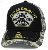 2nd Amendment Free Men Black Digital Camo Cap