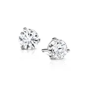 14 Karat 3/4ct Diamond Martini Stud Earrings set with 2=0.75