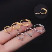 16G Hypoallergenic Hoop Nose Ring Septum Huggie Piercings