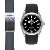 Curved End Rubber Strap for Rolex Explorer I 36mm Deployant (2021-Present)