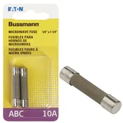 10-Amp Type ABC Ceramic Tube Cartridge Fuse, 2-Pk.