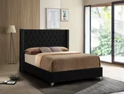 Azar Modern Velvet Platform Bed - No Box Spring Required