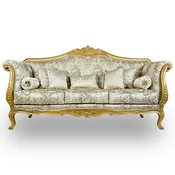 Antique Finish 4 Piece Sofa Set Gold Leaf