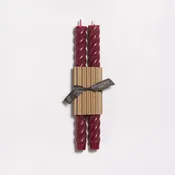10" Rope Taper Candles: Rhubarb