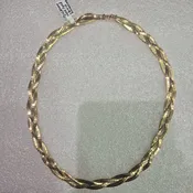 14kt Yellow Gold Lady's 3 Braid, Textured, Reversible Omega Necklace