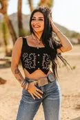 Boot Stitch Corset Top Black