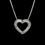 1.00ct. T.W. Diamond Heart Estate Necklace White Gold - J40089