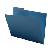 11 pt Blue Folders, 1/3 Cut Reinforced Top Tab – Assorted, Letter Size (Box of 100)