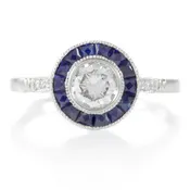0.44 Carat Diamond Engagement Ring with Sapphire Halo