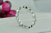 0.66ct Art Deco Band Full Eternity Promise Ring Diamond Simulated 925 Sterling Silver Wedding Ring SKU:00189
