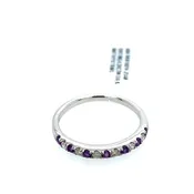 10kt White Gold Diamond & Amethyst Ring