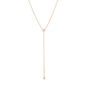 14KT GOLD 2 BEZEL SET DIAMOND "Y" NECKLACE