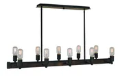 10-Light Matte Black Modern Farmhouse Island Chandelier by Framburg