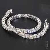 10k White Gold Tennis Bracelet with 10.26ctw of E/VVS2 Grade Lab-Grown Diamonds
