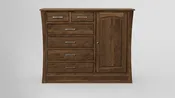 Clover Green 6 Drawer Chest Combo Right Wardrobe