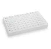 0.1 mL 96-Well PCR Plate, Half Skirt, Clear, 100/CS, Globe Scientific, PCR-HS-01