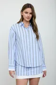 Blu Pepper Contrast Cuff Button Up