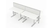 4 Person 48″ Wide Power Beam with Height-Adjustable Worksurfaces