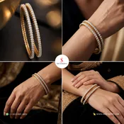 18KT Gold Diamond Bangles Set 29.39 GM
