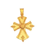 Byzantine cross necklace detailed in 14K solid gold