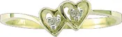 .02 CT. T.W. Diamond Double Heart Ring in 10K Yellow Gold