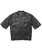 415 Leather 3/4 Sleeve Perforated Jacket
