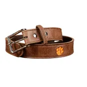 Clemson Paw Leather Belt