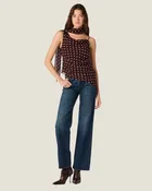 Adrie Polka Dot Scarf Top