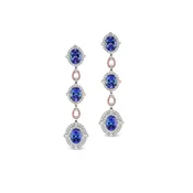18k White and Pink Gold Argyle Pink™ Diamond and Tanzanite Drop Earrings