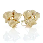 14Kt Yellow Gold Textured Knot Earrings