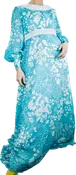 Turquoise 1960s Turquoise & White Maxi   M