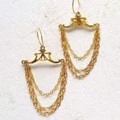 Aphrodite Earrings - mixed multi chain dangle earrings in gold or silver