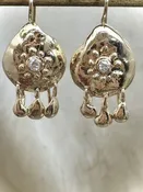 14ky gold Athena dangle earrings with natural diamonds