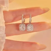 1 Carat Moissanite Hoop Drop Earrings — 925 Sterling Silver | Le'Var