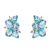 Blue Topaz Cluster Earrings