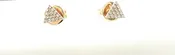 14K Yellow Gold Diamond Pavé Triangle Stud Earrings