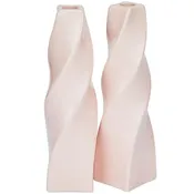 Adele Curvy Tall Ceramic Candle Holder, Set of Two