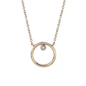 14K Gold Diamond Circle Necklace - SC55021212