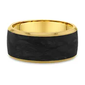 10mm 14K Yellow Gold & Carbon Fiber Band