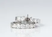 6 Prong Contemporary Diamond Wedding Set | Platinum